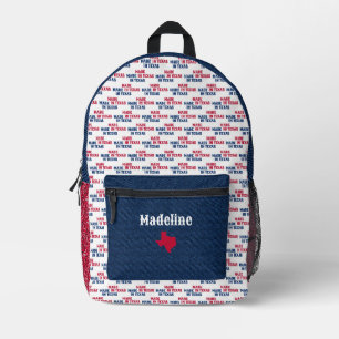 Blue Denim & Red Bandana Print Texas Baby Printed Backpack