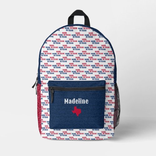 Blue Denim  Red Bandana Print Texas Baby Printed Backpack