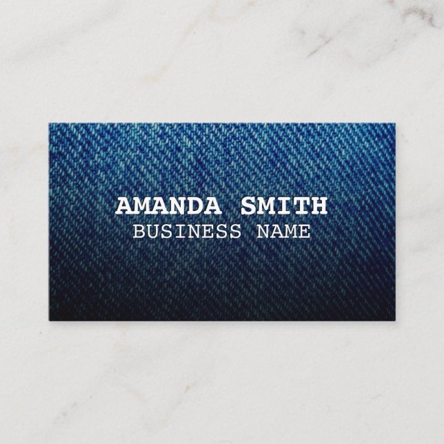 Blue Denim Texture Business Card (Front)