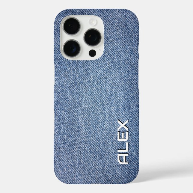 Blue Denim Texture – Classic Fabric Pattern Case-Mate iPhone Case (Back)
