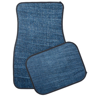 Blue Denim Texture: Classic Jeans. Car Floor Mat