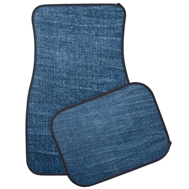 Blue Denim Texture: Classic Jeans. Car Floor Mat (Set)