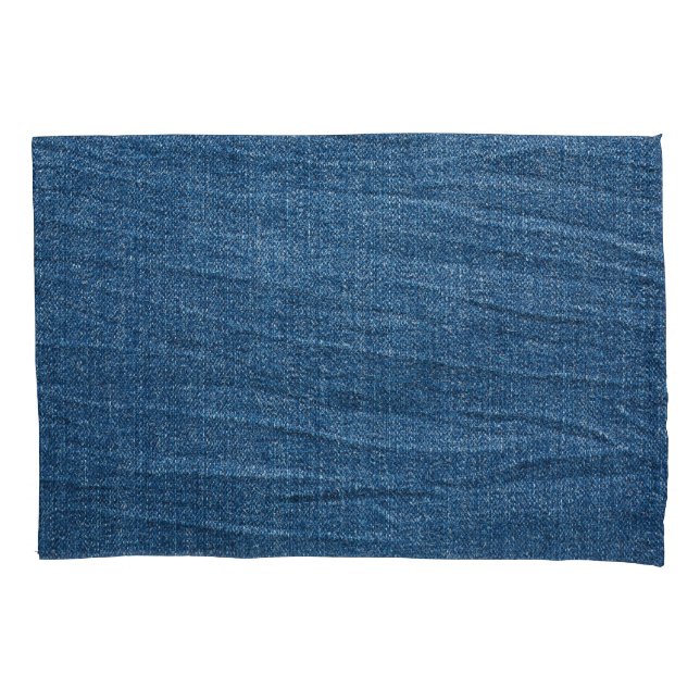 Blue Denim Texture: Classic Jeans. Pillow Case (Front)