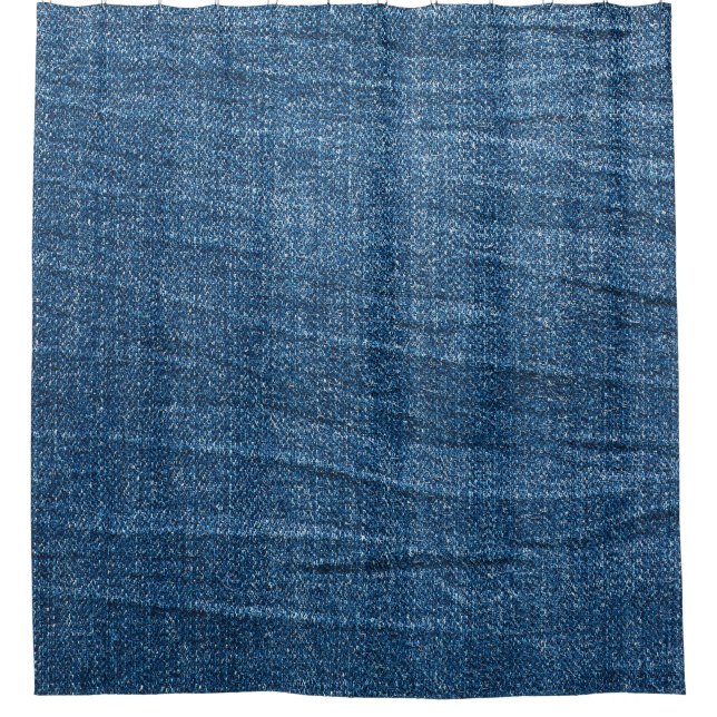 Blue Denim Texture: Classic Jeans. Shower Curtain (Front)