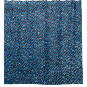 Blue Denim Texture Close-Up Shot Shower Curtain