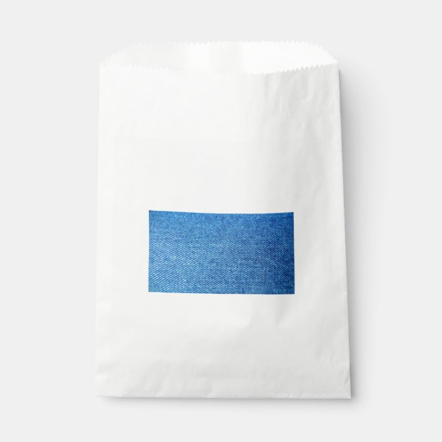 Blue Denim Texture Favor Bag (Front)