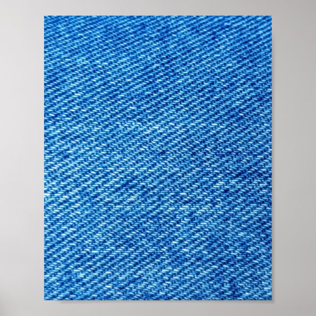 Blue Denim Texture Poster (Front)