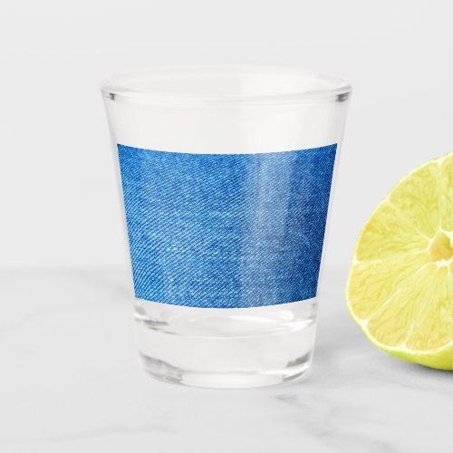 Blue Denim Texture Shot Glass