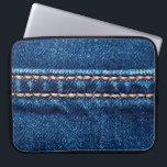 Blue denim texture with stitch line closeup, Jeans Laptop Sleeve<br><div class="desc">Blue denim texture with stitch line closeup,  Jeans background</div>