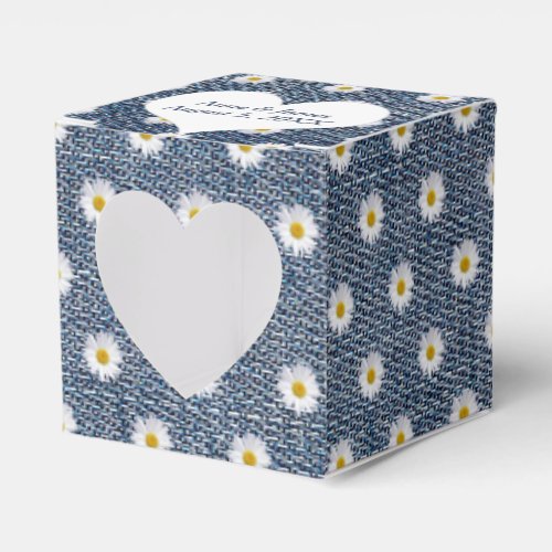 Blue Denim With Daisies Favor Boxes
