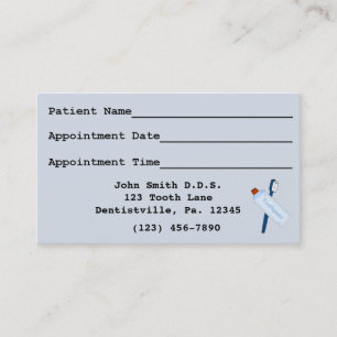 Blue Dental Appointment Business Card