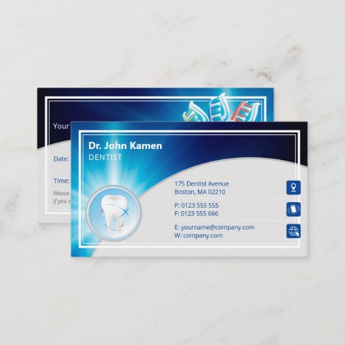 Blue Dental Appointment Card  Personalize Dentist
