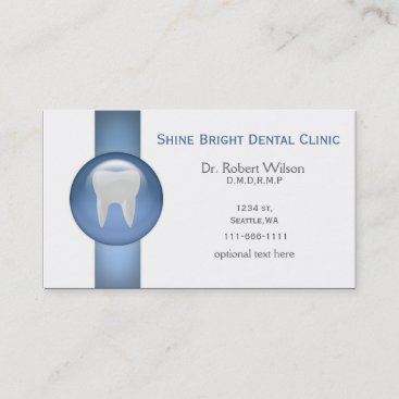 Blue Dental businesscards with appointment card