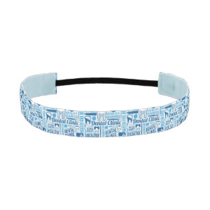 Blue Dental Clinic Pattern Athletic Headband