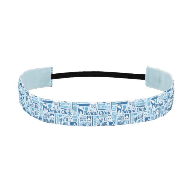 Blue Dental Clinic Pattern Athletic Headband (Front)