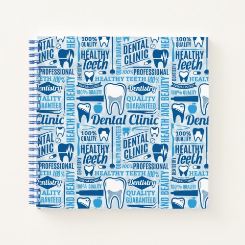Blue Dental Clinic Pattern Notebook