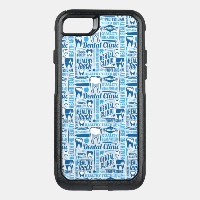 Blue Dental Clinic Pattern Otterbox iPhone Case (Back)