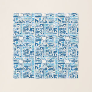 Blue Dental Clinic Pattern Scarf