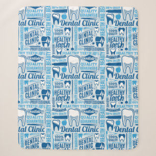 Blue Dental Clinic Pattern Sherpa Blanket