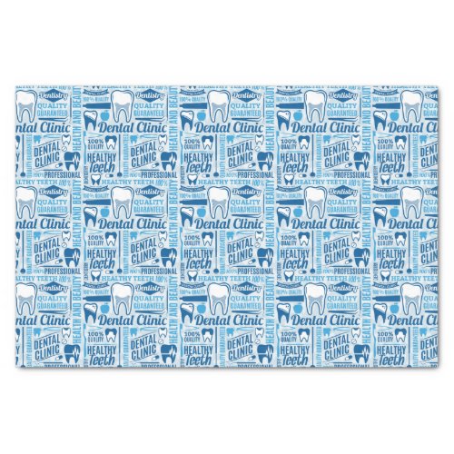 Blue Dental Clinic Pattern Tissue Paper