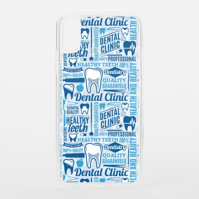 Blue Dental Clinic Pattern Uncommon iPhone Case (Back)