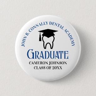 Blue Dental School Custom Dentist Graduation Button
