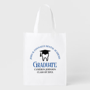 Blue Dental School Custom Dentist Graduation Party Grocery Bag