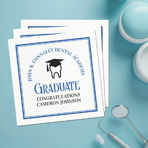 Blue Dental School Custom Dentist Graduation Party Napkins