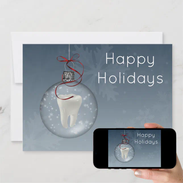 Blue Dentist Holiday Cards Zazzle
