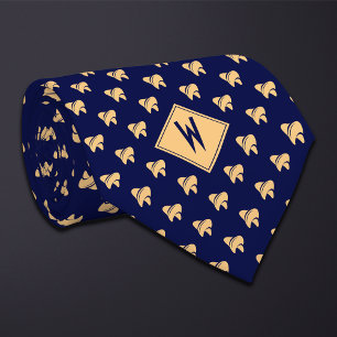 Blue Dentist Hygienist Tooth Icon Neck Tie