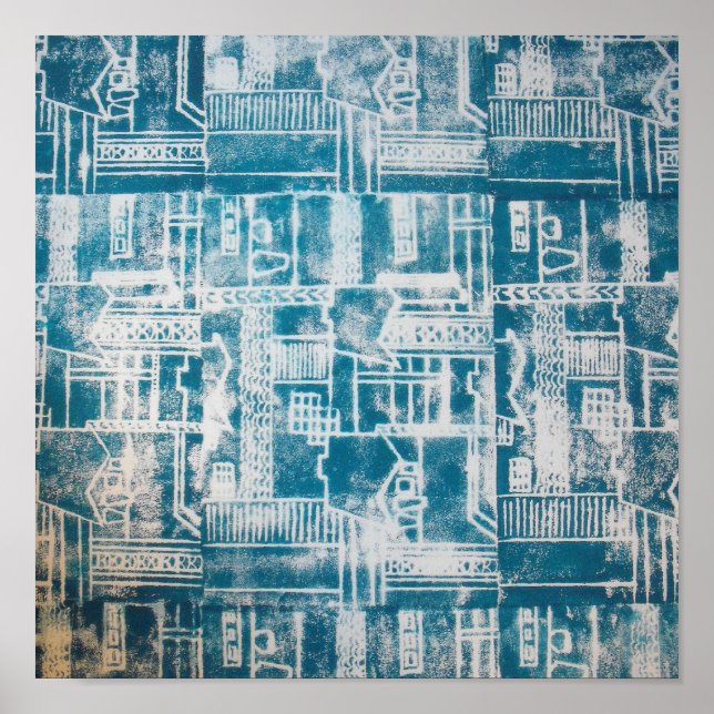 Blue Derby pattern Poster (Front)