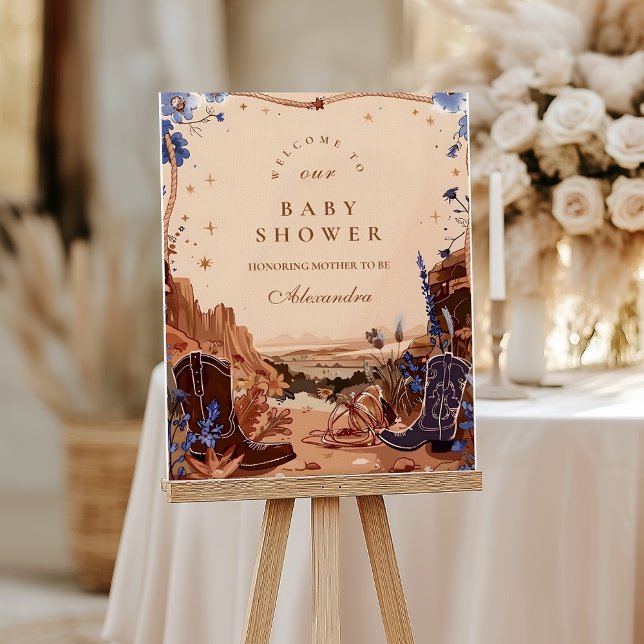 Blue Desert Western Baby Shower Foam Board (Creator Uploaded)