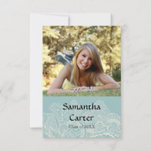 Blue Design - 3x5 Graduation Announcement