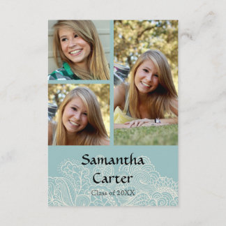 Blue Design - 3x5 Graduation Announcement