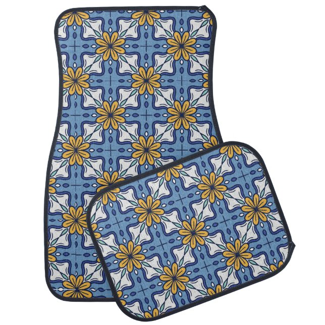 Blue design car floor mat (Set)