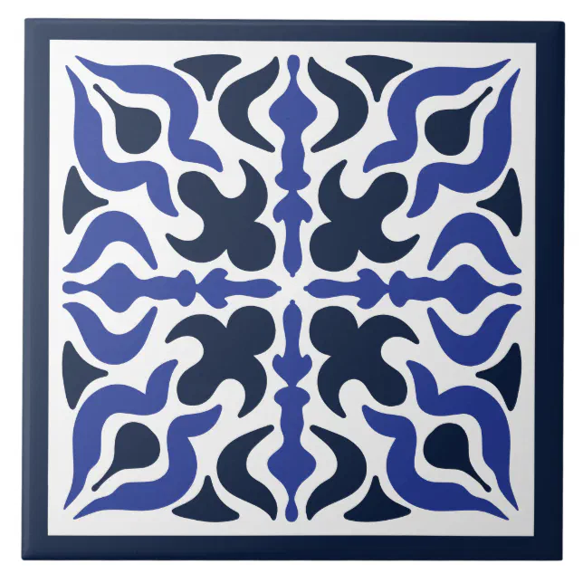 Blue Design Moroccan Mosaic Pattern Ceramic Tile | Zazzle
