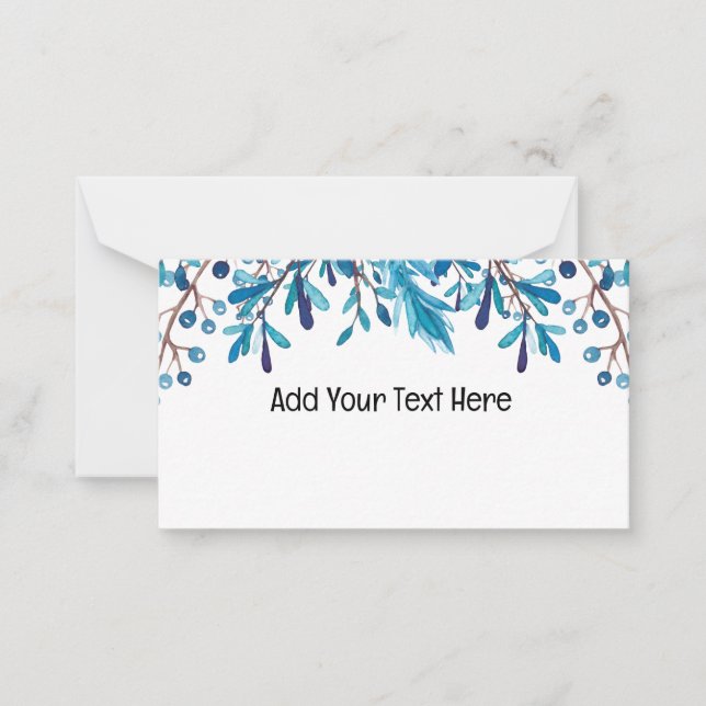 Blue design  note card (Front)
