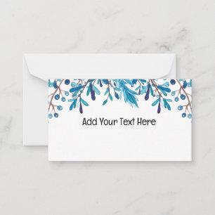 Blue design note card