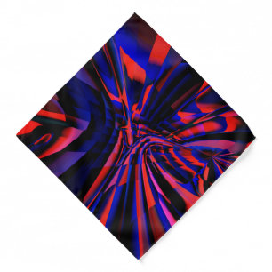 Blue design of squares aligned on crooked object bandana