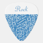 Blue design with a white line guitar pick