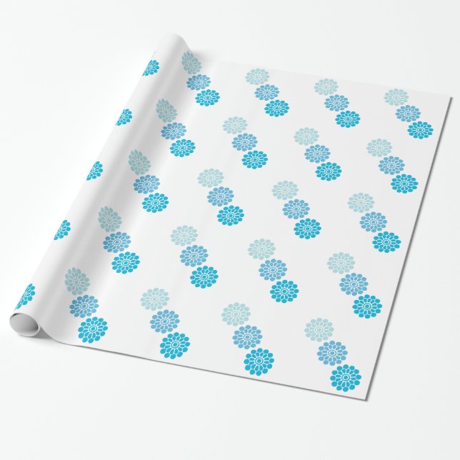Blue Design Wrapping Paper (Unrolled)