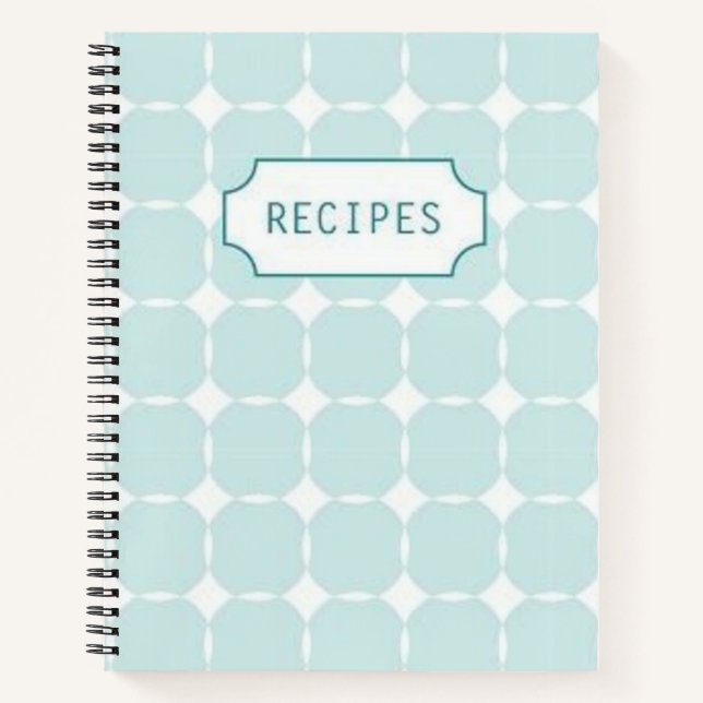 Blue Designed Recipe Notebook (Front)
