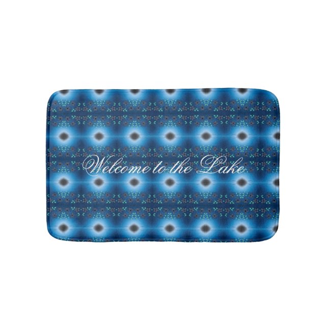Blue Designer Floral Mat For the Lake (Front)