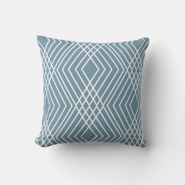 Blue Designer Throw Pillow (Front)