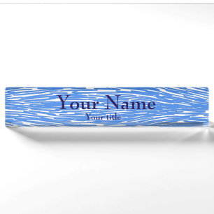 blue desk name plate