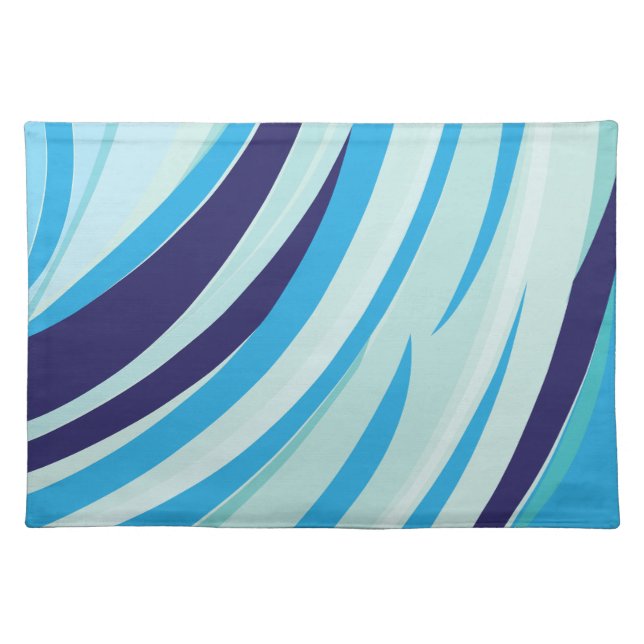 Blue Diagonal Stripe  Cloth Placemat (Front)