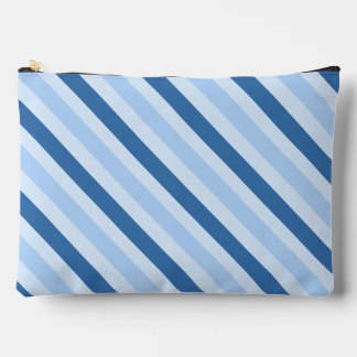 Blue Diagonal Striped Accessory Pouch