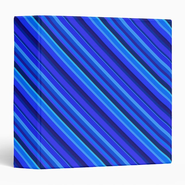Blue diagonal stripes 3 ring binder (Front/Spine)