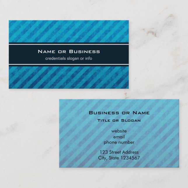 Teal store & Navy Blue Diagonal Shapes, Premium Printed Business Card