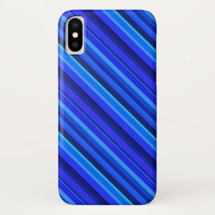 Blue diagonal stripes iPhone x case